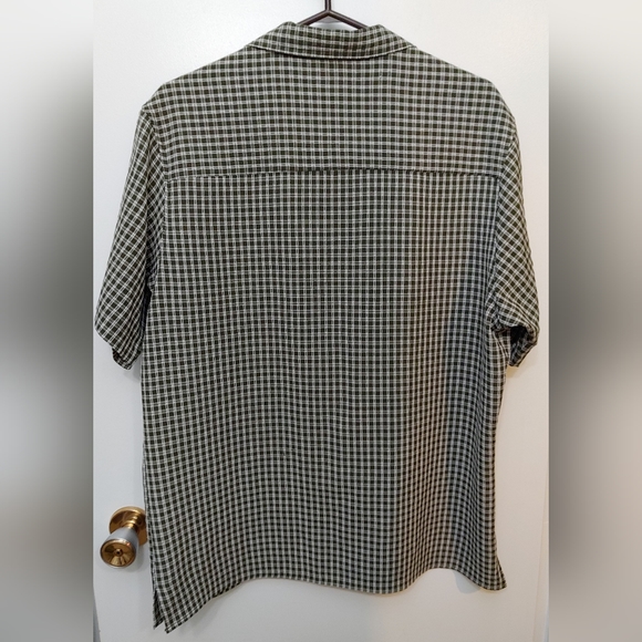 Vintage Men's Tartan Dress Shirt - Natural Issue Olive Button Down Size L - Picture 2 of 8